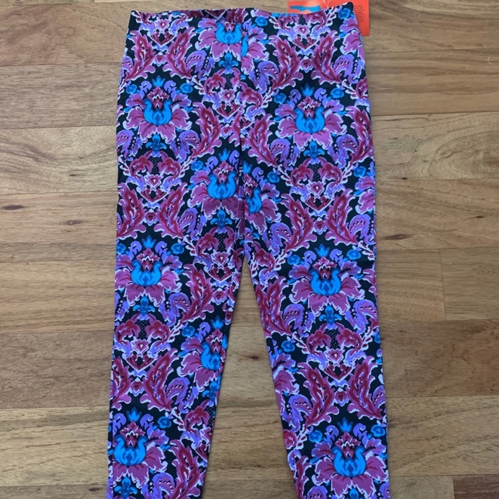 Tracy Negoshian Purple and Blue Ankle Cropped Pants